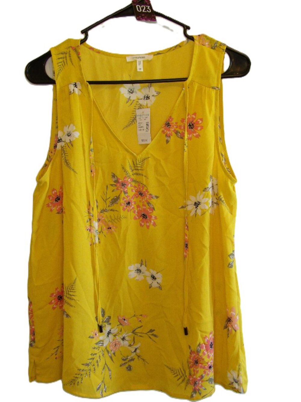 Maurices, NWT very lightweight yellow floral tank (Women's Medium)